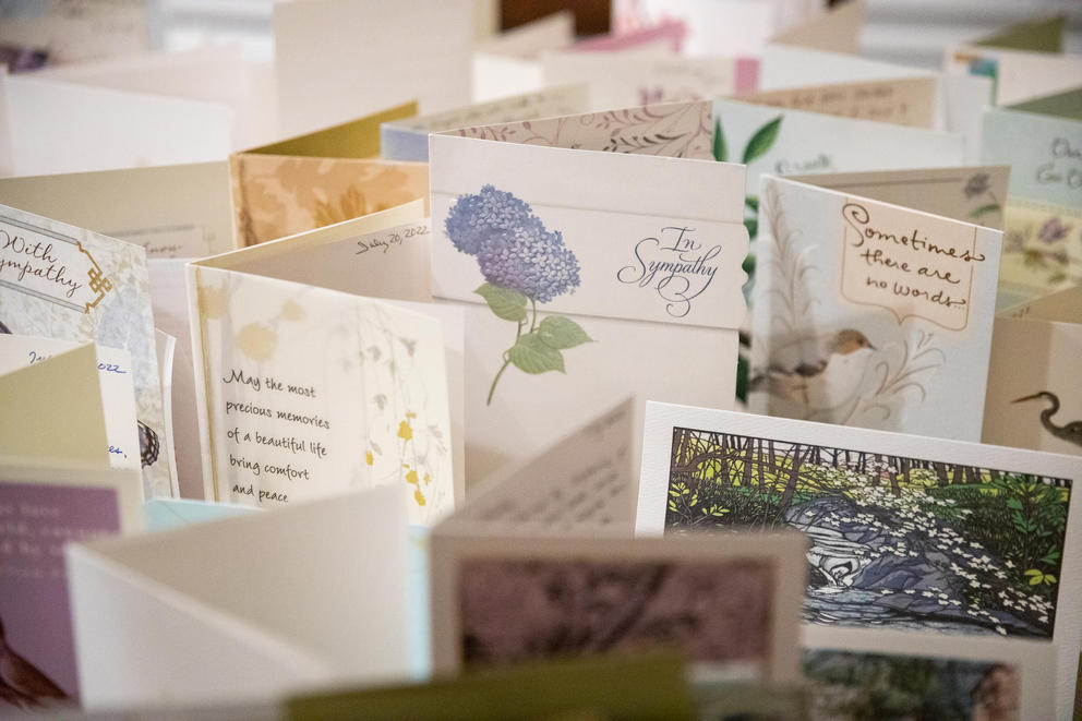 a collection of sympathy cards