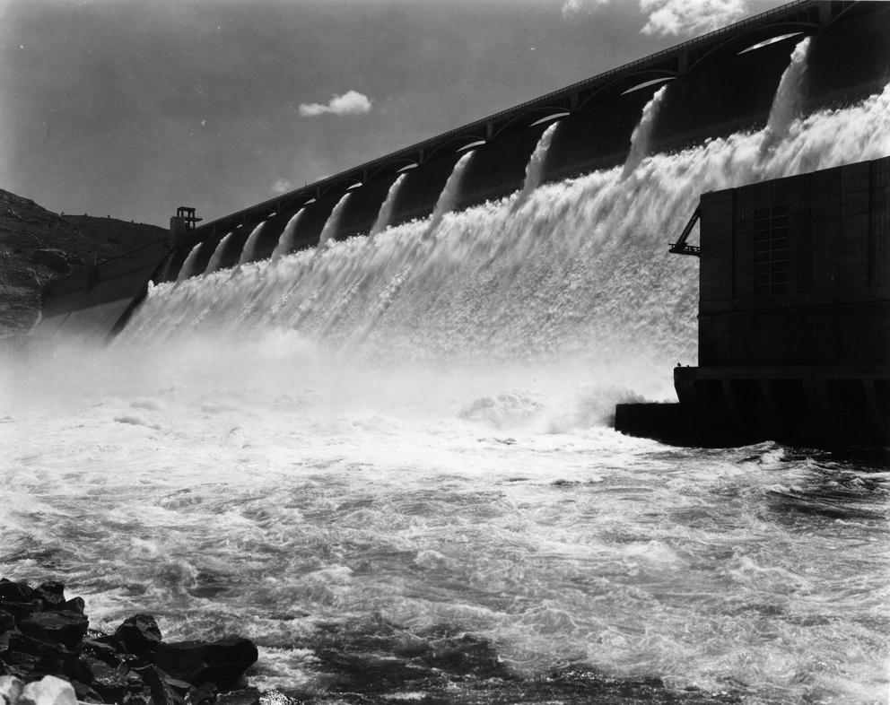 Archival image of a dam