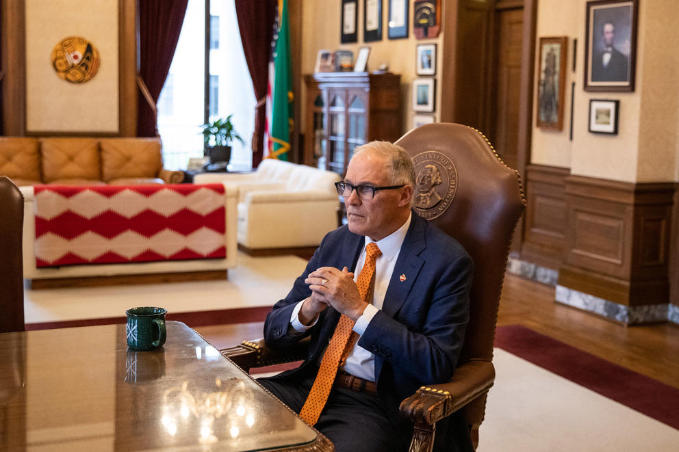 Gov. Jay Inslee in his office 
