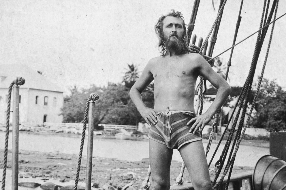 Ernest Darling in Papeete, Tahiti, 1908.