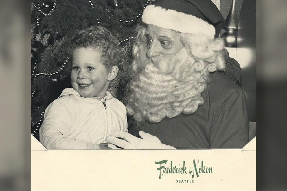 Young Knute Berger on Santa's lap.