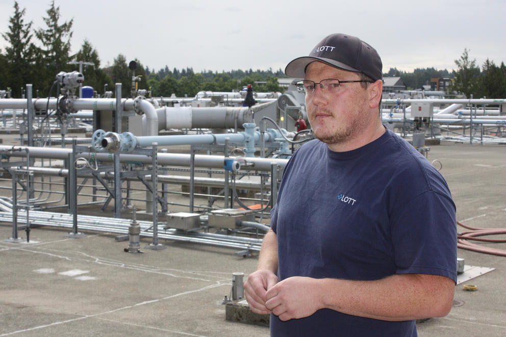 Matt Valenta, operations manager of the LOTT Water Alliance's sewage treatment plant