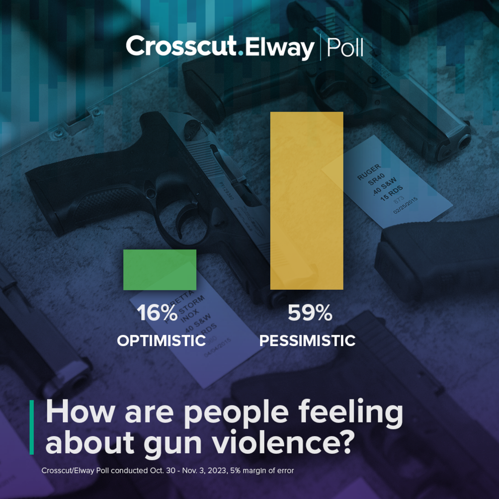 Bar graph showing voter pessimism over gun violence.
