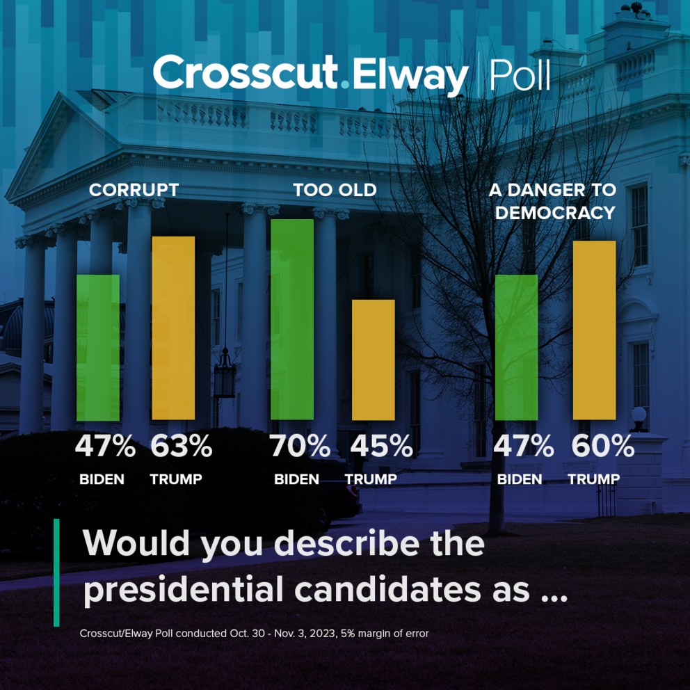 poll graphic showing how people feel about the frontrunners