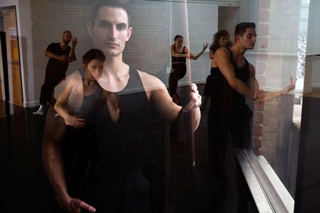 a double exposure with several modern dancers