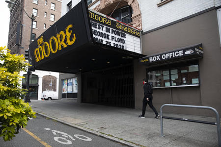 A shuttered Moore Theater.