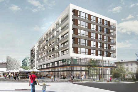 An artist rendering of the Capitol Hill Station Development, a transit-oriented, mixed-income and mixed-use development project that surrounds the new Capitol Hill Light Rail Station. (Courtesy of Gerding Edlen) 