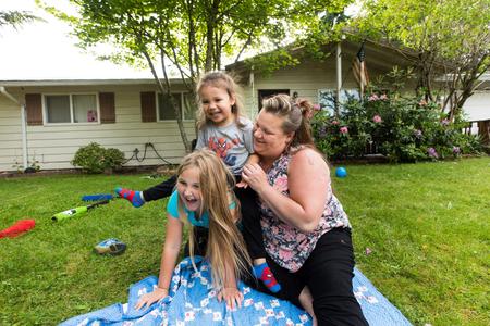 Jessica Heavner with her children Alexia, 7, and Joseph, 3, at their home in Federal Way. 
