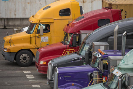 Semi-Trucks at Port of Seattle