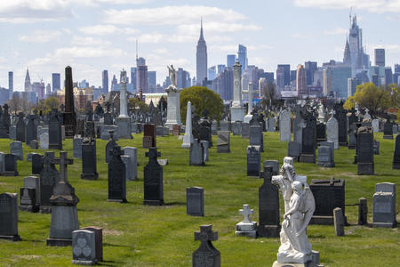 Cemetery before a skyline