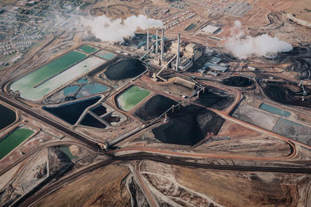 A power plant pictured in an aerial photo