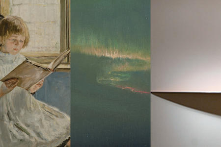 a composite image of three paintings