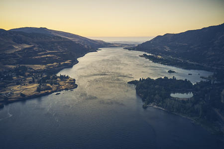 Aerial view of Columbia River