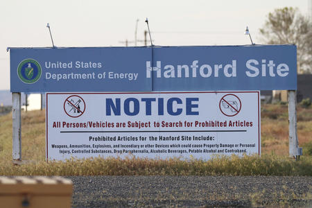 sign at the entrance to Hanford