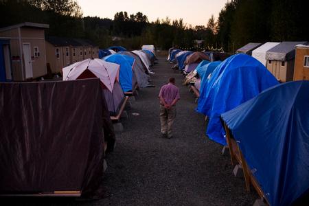 Rows of tents