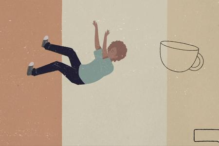 Illustration of a young person falling