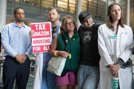 Housing activists at Seattle City Hall