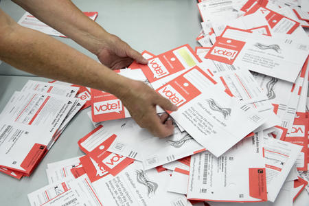 ballots on a table