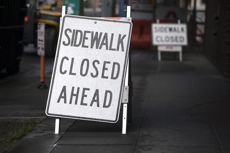 Sidewalk Closed Ahead sign