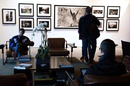 Lance Mercer's grunge photography graces the lobby at 9th & Mercer