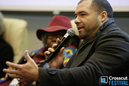 Riall Johnson of De-Escalate WAshington during 'Deadly Force and Seattle's Changing Police Culture' at Crosscut Festival 2018 in Seattle on Feb. 3, 2018.