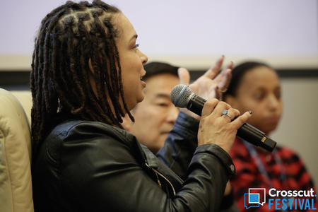 Angelique Davis during 'Righting the Wrongs of Racism' panel at Crosscut Festival 2018 in Seattle on Feb. 3, 2018.