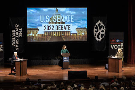 Patty Murray and Tiffany Smiley participate in the U.S. Senate debate