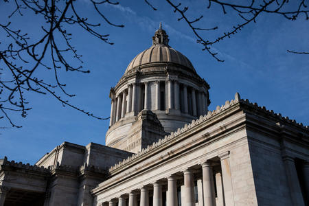 The exterior of the Washington State Capitol Building