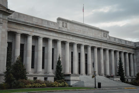 Front view of Washington's Supreme Court building.