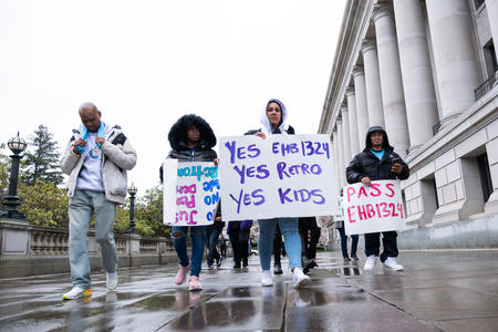Activists rally in favor of house bill 1324 at the Washington State Capitol