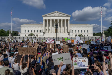 Protesters outside the Supreme Court