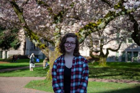 Julia Owens smiles as a first year student at the University of Washington