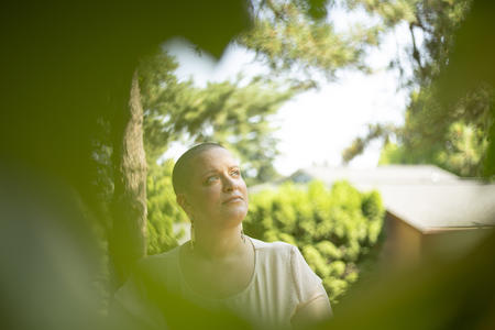Jay Benke poses for a portrait near her home in Gresham, Oregon