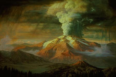 eruption of Mount Mazama drawing